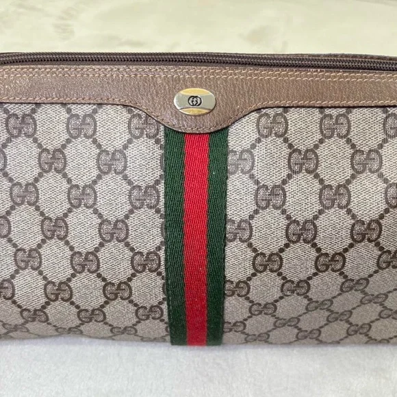 Vintage Gucci Monogrammed GG Supreme purse with red and green stripe - Picture 10 of 11